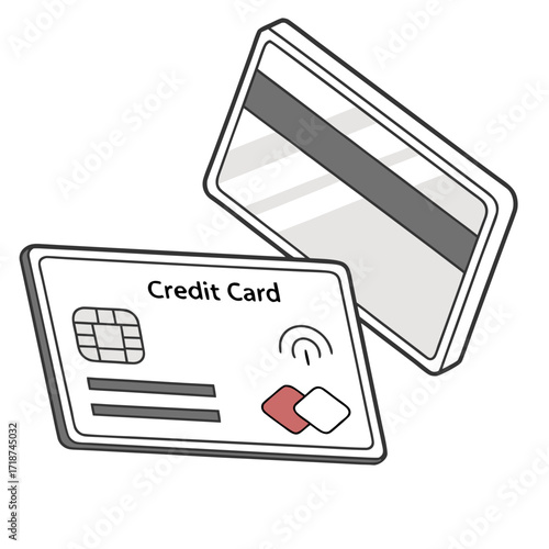 Two Credit Cards With Chip And Contactless Symbol debit card