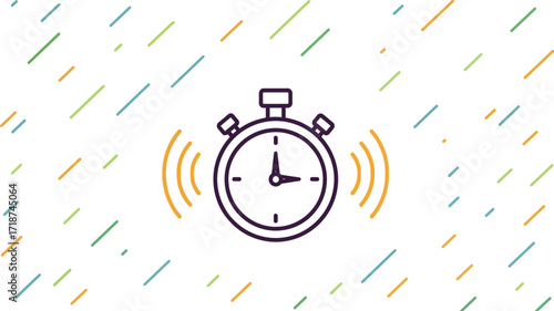 Stopwatch timer icon vector illustration time management concept
