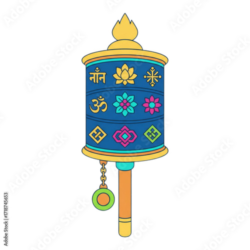 prayer wheel with symbols