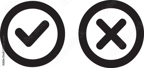 Checkmark and X Mark Correct and Incorrect Icons