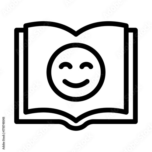 Positive Art Book Line Icon of Art Therapy Icon Set