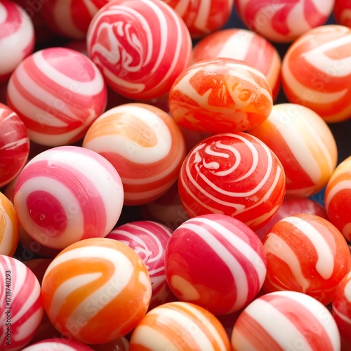Colorful candy spheres close-up
