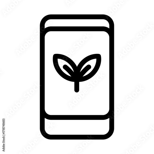 Urban Farming App Line Icon of Urban Farming Icon Set