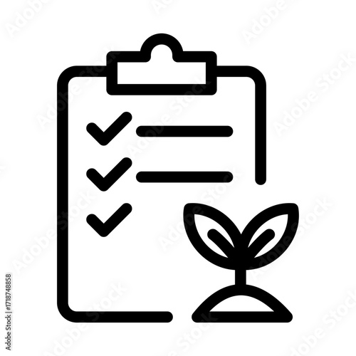 Garden Task Checklist Line Icon of Community Gardens Icon Set