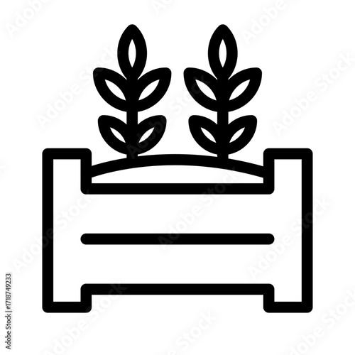 CSA Harvest Crate Line Icon of Community-Supported Agriculture (CSA) Icon Set