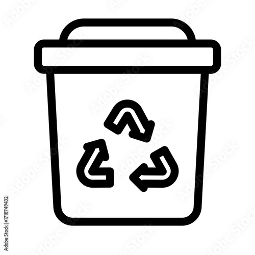 Recyclable Waste Bin Line Icon of Food Waste Reduction Icon Set