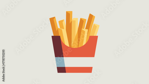 French fries fast food, hand-drawn vector illustrations