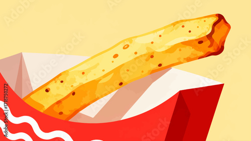 French fries fast food, hand-drawn vector illustrations