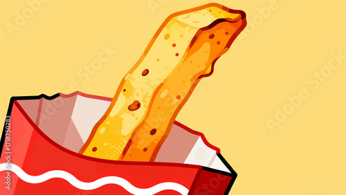 French fries fast food, hand-drawn vector illustrations