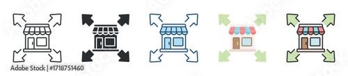 Market Expansion Icon Set Multiple Style Collection