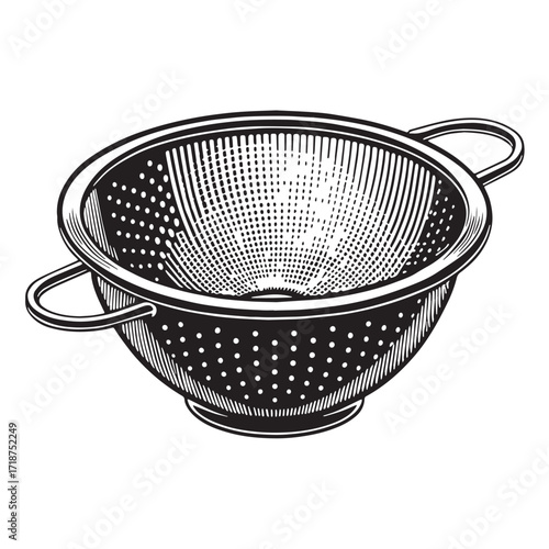black and white colander kitchenware clip art preview
