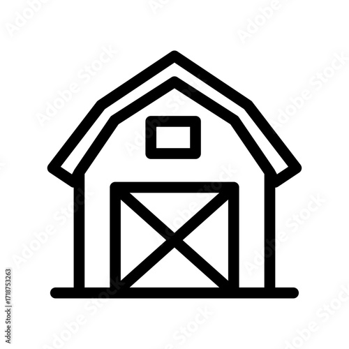 Dairy Barn Line Icon of Dairy Farming Icon Set