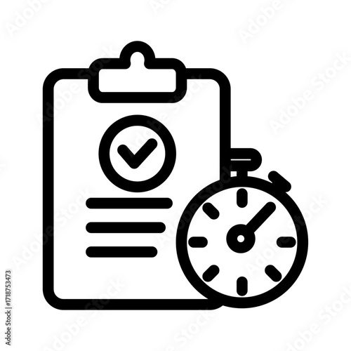 Reservation Confirmation Line Icon of Hotel Management Icon Set