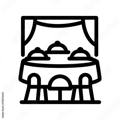 Banquet Hall Line Icon of Event Venues Icon Set