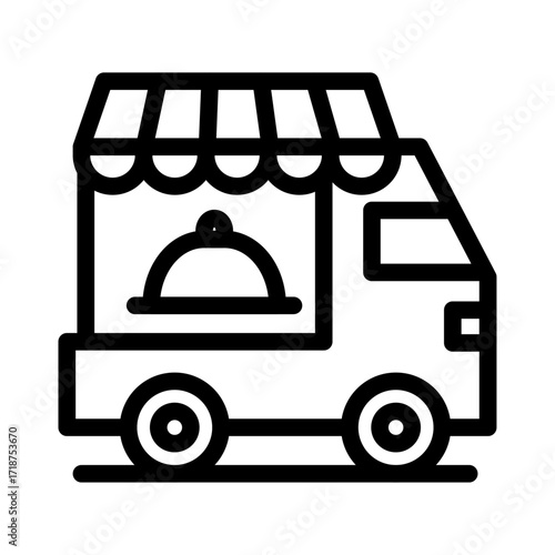 Food Truck Venue Line Icon of Event Venues Icon Set