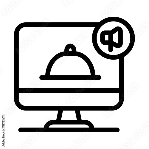Online Event Booking Line Icon of Event Venues Icon Set