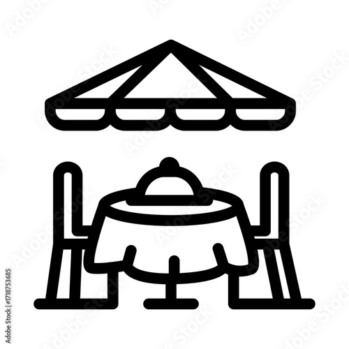 Garden Dining Venue Line Icon of Event Venues Icon Set