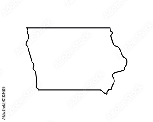 Iowa state map outline design