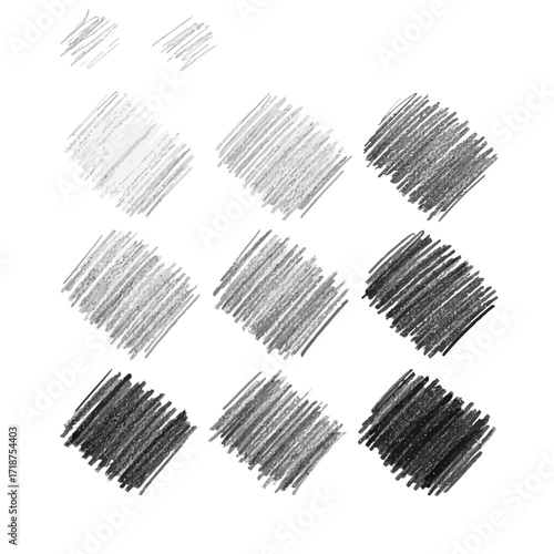 Vector illustration of illustration of pencil sketch texture samples