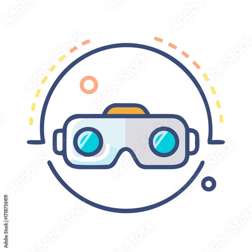 Virtual Reality VR Goggles Minimal Line Art Icon