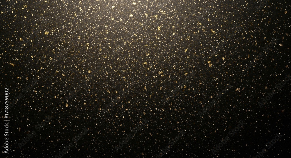Obraz premium Abstract Black Glitter Sparkle Background with Golden Dust Particles for Glamourous Event