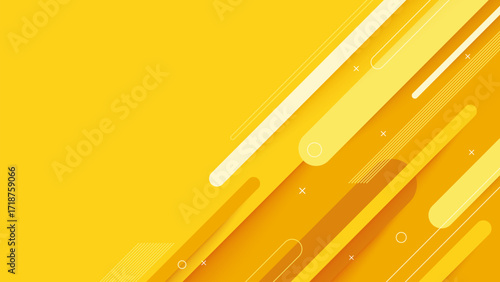 Abstract Yellow background vector illustration with bright lines and decorative pattern