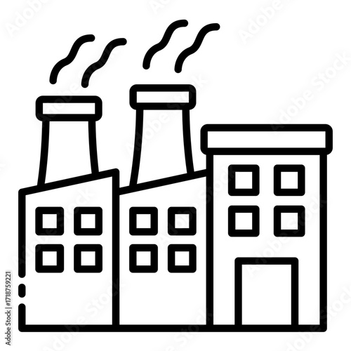 factory icon used for representing industrial processing plant site