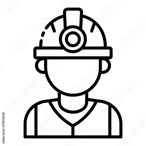 miner icon showing worker or engineer in underground mining operation