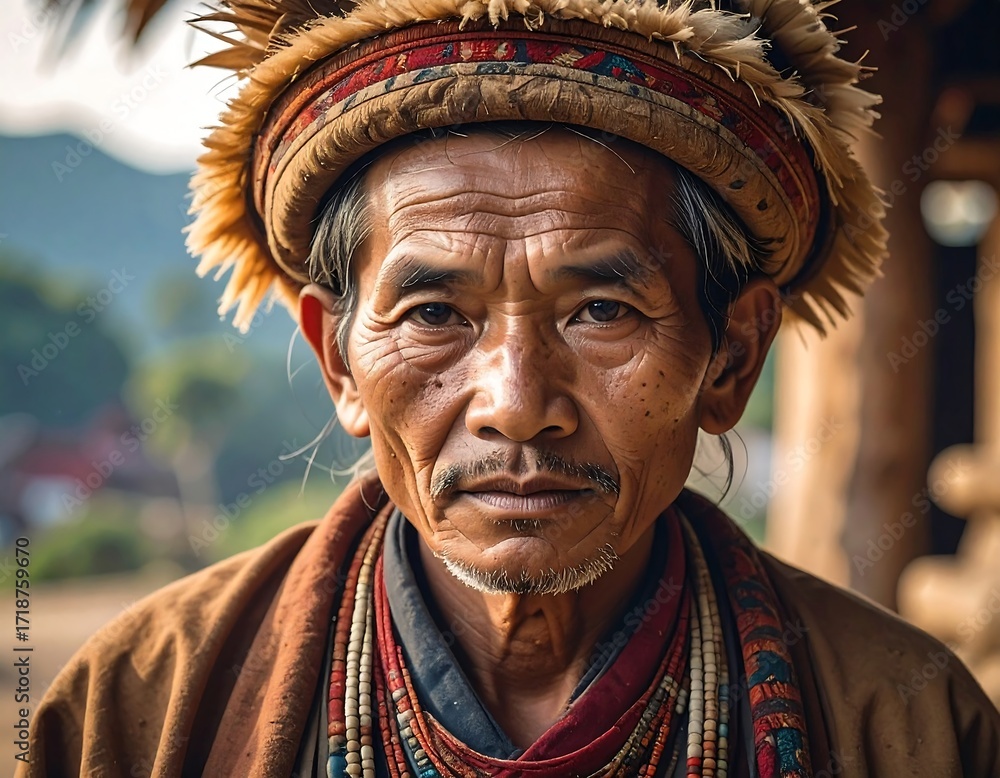 Fototapeta premium Elderly man in traditional attire