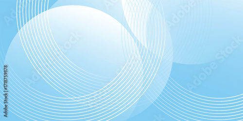 Abstract minimalist banner background, pastel colorful, blue and white gradations. Circle effect style geometric simple art. vector illustratiobn eps10