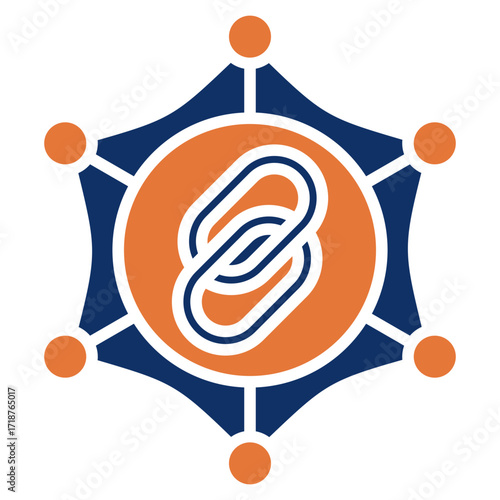 Link Building solid color icon