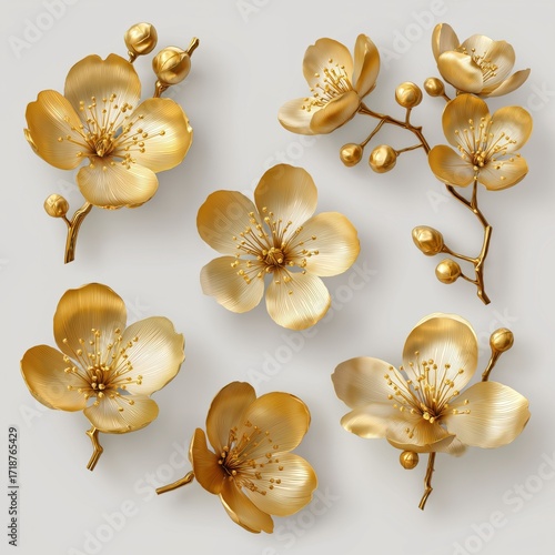 Metallic golden cherry/plum bossom/flowers for Chinese New Year. 