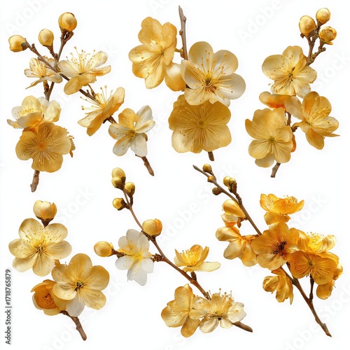 Metallic golden cherry/plum bossom/flowers for Chinese New Year. 