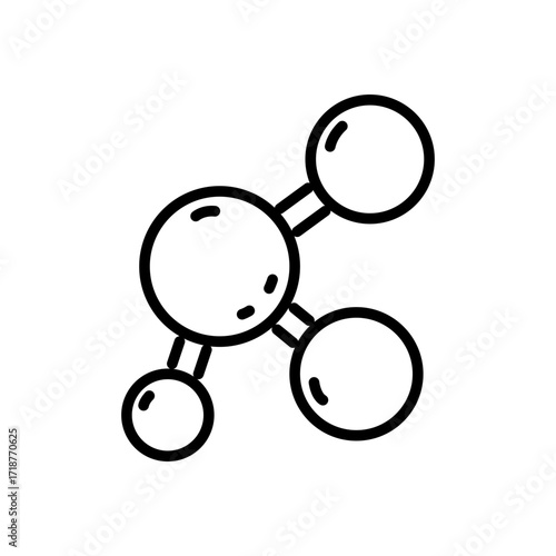 molecule icon vector, line style icon