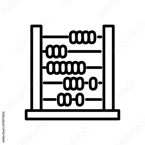 abacus icon vector, line style icon