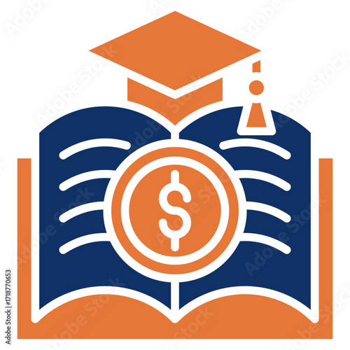Education Cost solid color icon