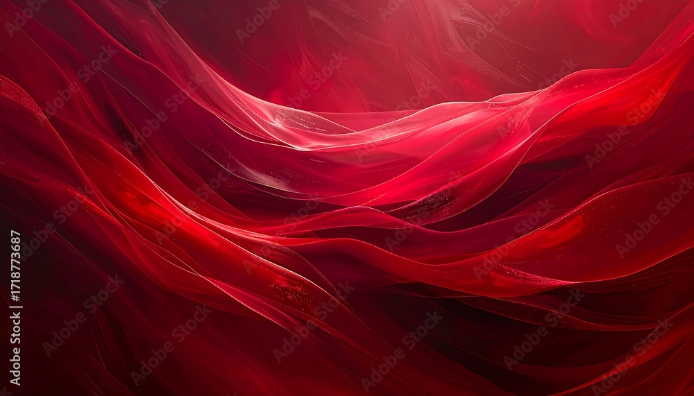 Obraz premium Abstract Red Waves of Light and Energy.