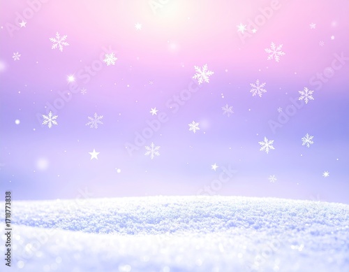 Wallpaper Mural Winter scene, snowflakes, soft pastel colors Torontodigital.ca