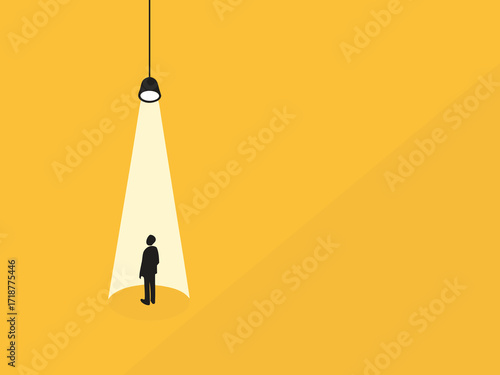 hiring and recruitment. businessman in spotlight. Career opportunity symbol

