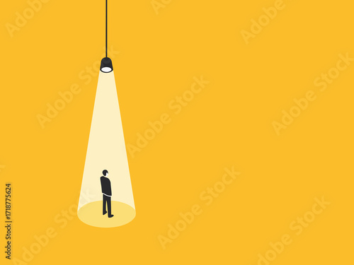 hiring and recruitment. businessman in spotlight. Career opportunity symbol

