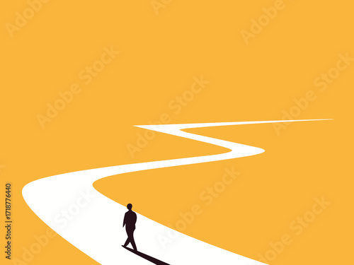 Leaders with vision. Businessmen follow the path of business opportunities

