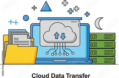 Cloud computing data transfer and storage digital network