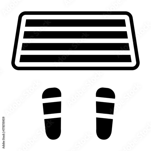 Waterproof Bath Mat Vector Glyph Icon Design