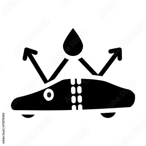 Waterproof Car Cover Vector Glyph Icon Design