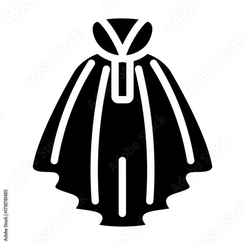Rain Poncho Vector Glyph Icon Design