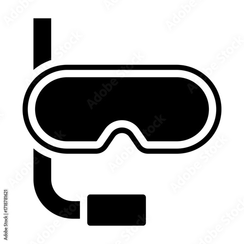 Waterproof Goggles Vector Glyph Icon Design