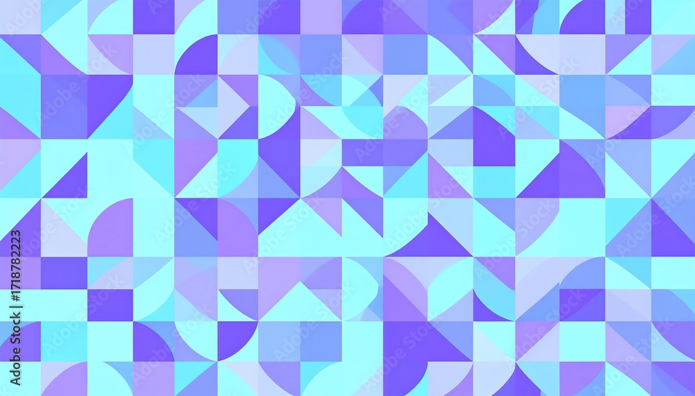 Fototapeta premium Abstract geometric pattern in pastel blues and purples