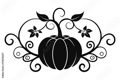 pumpkin with leaves