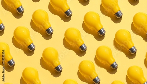A bright yellow light bulb pattern on a matching background, symbolizing brilliant ideas, creativity, and new solutions.