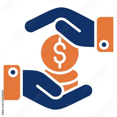 Loan solid color icon